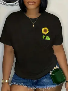 100% Cotton Sunflower In The Pocket Sunflower T-Shirt 100% Cotton Sunflower In The Pocket Sunflower T-Shirt