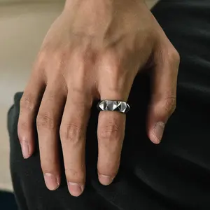FaithHeart Stainless Steel Spike Ring for Men Women Punk Rock Jewelry