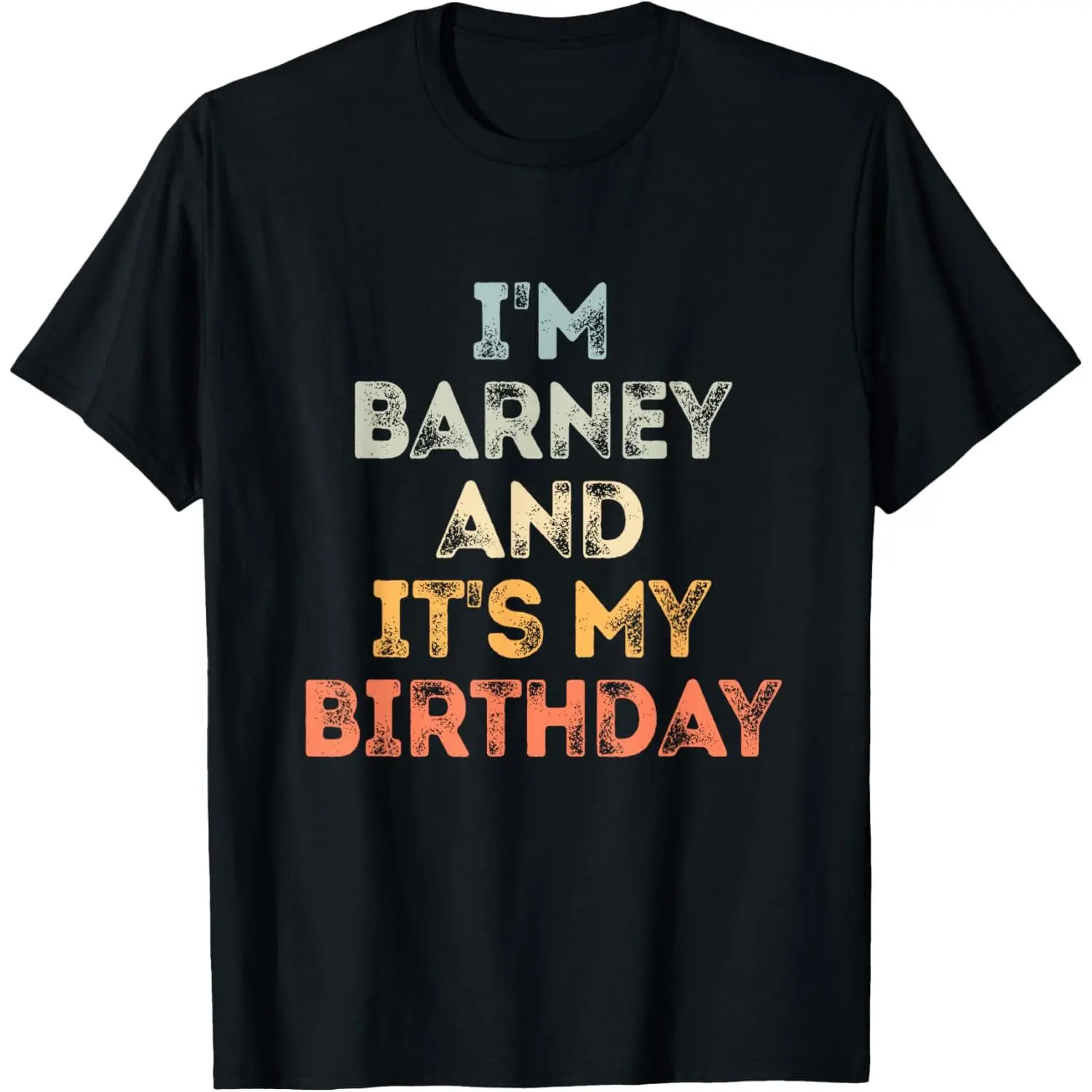 Men's Barney Themed Birthday Funny Name Graphic T-Shirt - Soft Round Neck Short-Sleeve Streetwear, Natural Cotton Fashion Fabric, Machine Washable No Irritation Casual Menswear Top, Regular Fit, Tshirt, Moisture Absorb, Shortsleeve, Name Text
