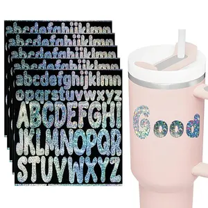 5 Sheets/260pcs of 1-Inch And 2-Inch silvery Glitter Colorful Letter Stickers, Self-Adhesive Stickers, Alphabet Stickers, Suitable for Use in Offices, Schools, And Homes, for Scrapbooking, Mailboxes, Posters, And Crafts