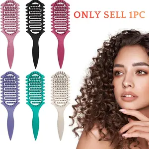 Hollow Out Hair Brush, Natural Straw Hairbrush with Bounce, Heatless Styling Tool for Easy Styling, Hair Styling Tool for Women & Men, Hair Styling Combs