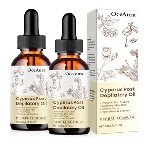 OCEAURA Natural Hair Reduction Oil Cyperus Rotundus Formula for Smoother Skin Moisturizing Body Care All Skin Types 60ml Gentle Plant Based Moisturizer for Hydrate & Repair