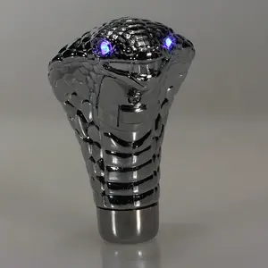 Universal Chrome Red Blue LED Eyes Car Cobra Manual Gear Shift Knob Snake Shifter