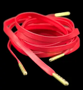 Fire Red Leather PU Laces