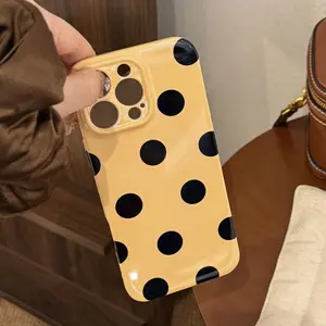 Polka Dot Pattern Phone Case, 1 Count Full Coverage Soft Film Phone Case, Protective Phone Accessories Compatible with iPhone 16 15 Pro Max 13 14, Casing