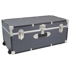 Seward 2005139 30 in. Collegiate Collection Footlocker Trunk with Wheels, Gray