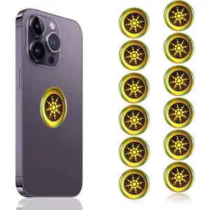 12 PCs Gold Phone Protection Stickers Neutralizers for Smart Phones/Tablets/Laptops/Computer/WiFi/Priner/TV Electronic Devices Blockers(Gold)
