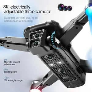 8K GPS Drone with 3 Camera, 1000M Control Distance Brushless RC Quadcopter with 360° Obstacle Avoidance, 5G FPV Transmission, 30 Mins Long Flight Time, Foldable FPV Drone for Adults & Beginners