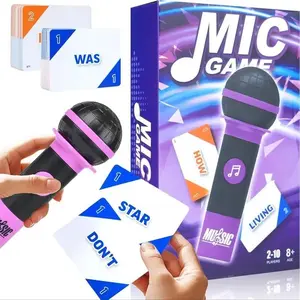 Snatch The Mic Karaoke-Style Game with Foam Microphone 125 Word Cards Game Board Player Tokens & Easy Instructions for Non-Singers