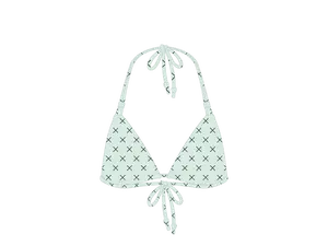 Green Logo Print Double String Top