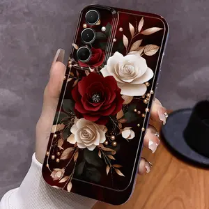 Elegant, fashionable, cool, and beautiful rose-themed anti-drop transparent painted phone case,for iPhone 17 Pro Max Phone Case 17 Air 16 E 15 Plus 14 13 12 11 X XS, Samsung Galaxy S22 S23 FE S24 Plus S25 ULTRA FE Plus A54 53 52 36 35 34 33 Note 20 Ultra