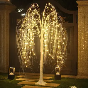 5FT LED Weeping Willow Tree Light, 4/6 Feet Birch Tree Lights, Artificial Maple Tree, Crystal Tree Lamp for Indoor & Outdoor Decor, Perfect for Weddings, Festivals, Home, Garden, and Party Decoration, Warm White Lights/RGB