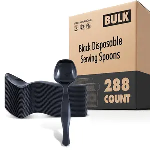 Black Disposable Serving Spoons (288 Pack)