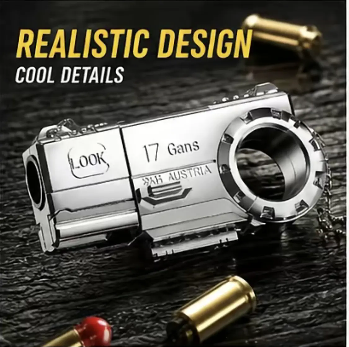 Mini Glock Finger Ring Blaster Fidget Toy - Pocket Shell-Eject Soft Dart Gun, Metal Stress Relief Toy, Funny  Elephant Gag Gift For Teens,