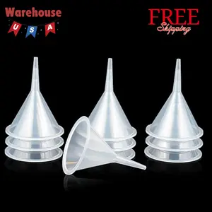 Mini Clear Polyethylene Funnel Kit - 10 Pcs