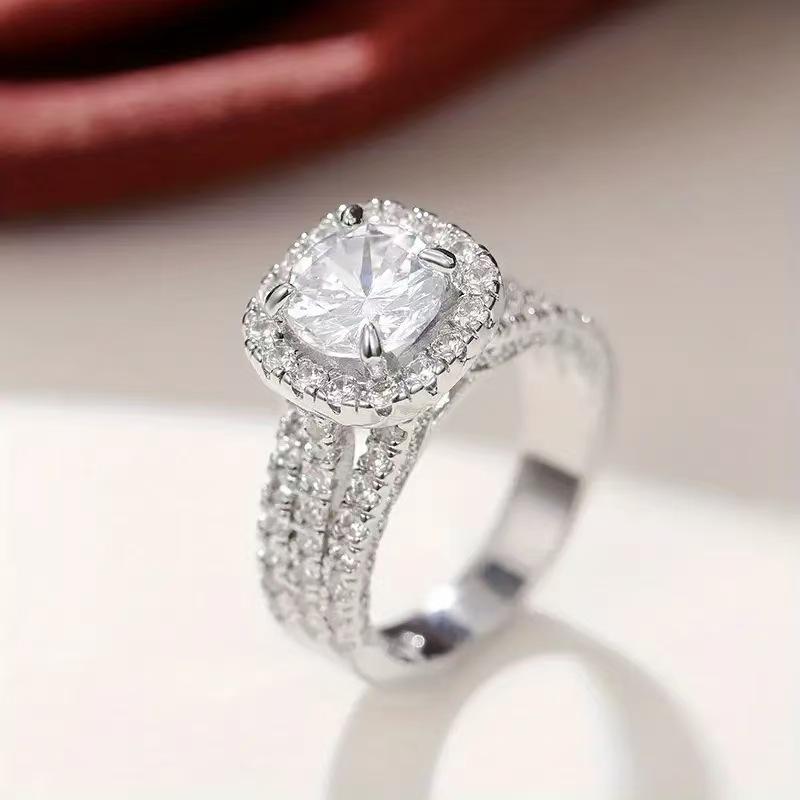 Cubic Zirconia Ring, Fashion Design Jewelry, Love-themed Couple Ring, Souvenir Gift for Girlfriend & Boyfriend, Ideal for Valentine's Day, Father's Day, Mother's Day, Anniversary, Engagement, Wedding, New Year, Christmas, Halloween & Birthday