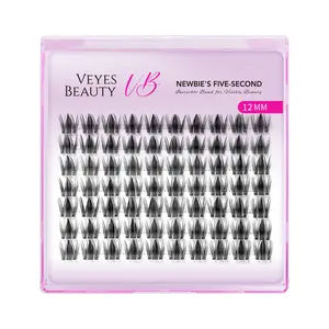 VEYESBEAUTY Manga Single Length Cluster Lash Invisible Band Wispy Lightweight Softness Weightless Makeup Eyelash Extensions