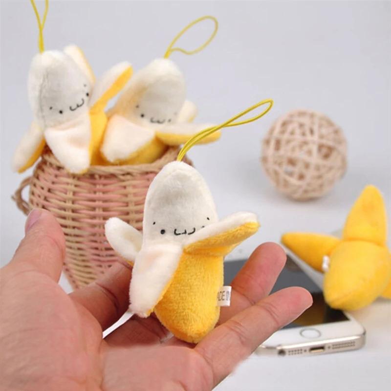 Super cute Banana Plush Stuffed Toys Dolls Little Yellow Banana Plush Cellphone Pendant Christmas Wedding Birthday Gift