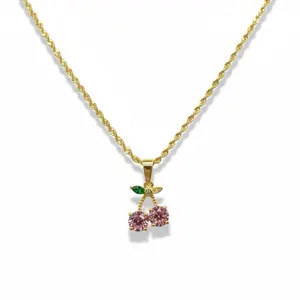 Cherry pink stone Necklace