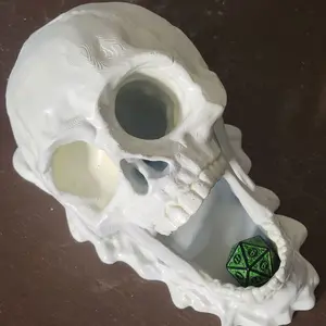 Melted Skull Dice Tower - Unique Design for Dice Storage and Organization