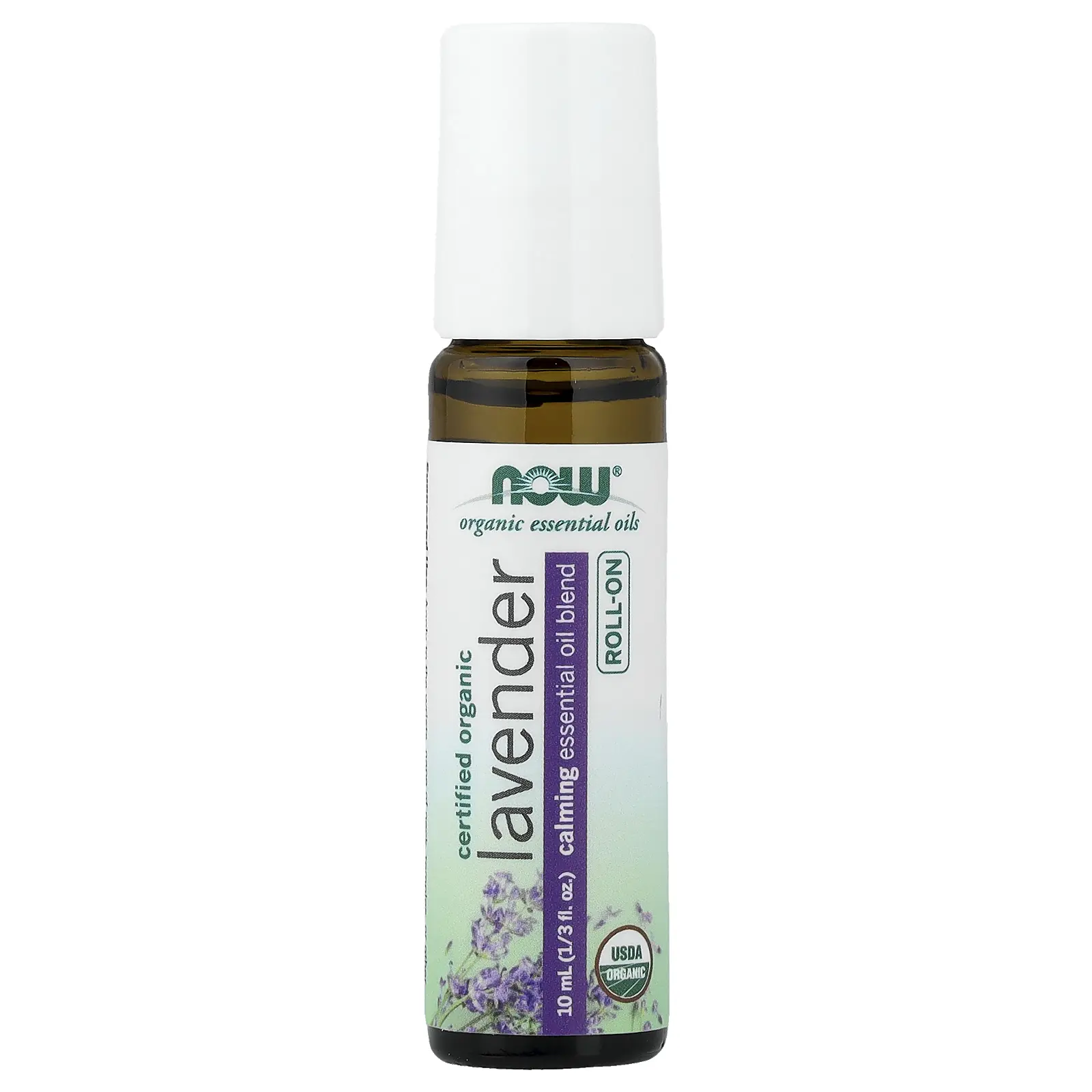 NOW Foods Organic Essential Oils, Lavender Roll-On, 1/3 fl oz (10 ml)
