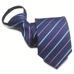 6-piece set - Navy Blue Series Easy-Pull Lazy Tie Casual Elegant Tie Business