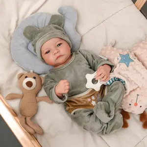 BABESIDE Eyes Open Reborn Baby Doll Levi - 20-Inch Realistic Newborn Baby Doll Full Body Vinyl Reborn Baby Boy Poseable Real Life Baby Dolls with Gift Box and Feeding Kit for Ages 3+