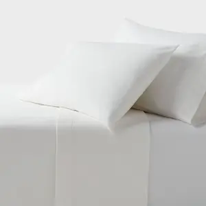 Full Ultra Soft Flannel Sheet Set White - Threshold