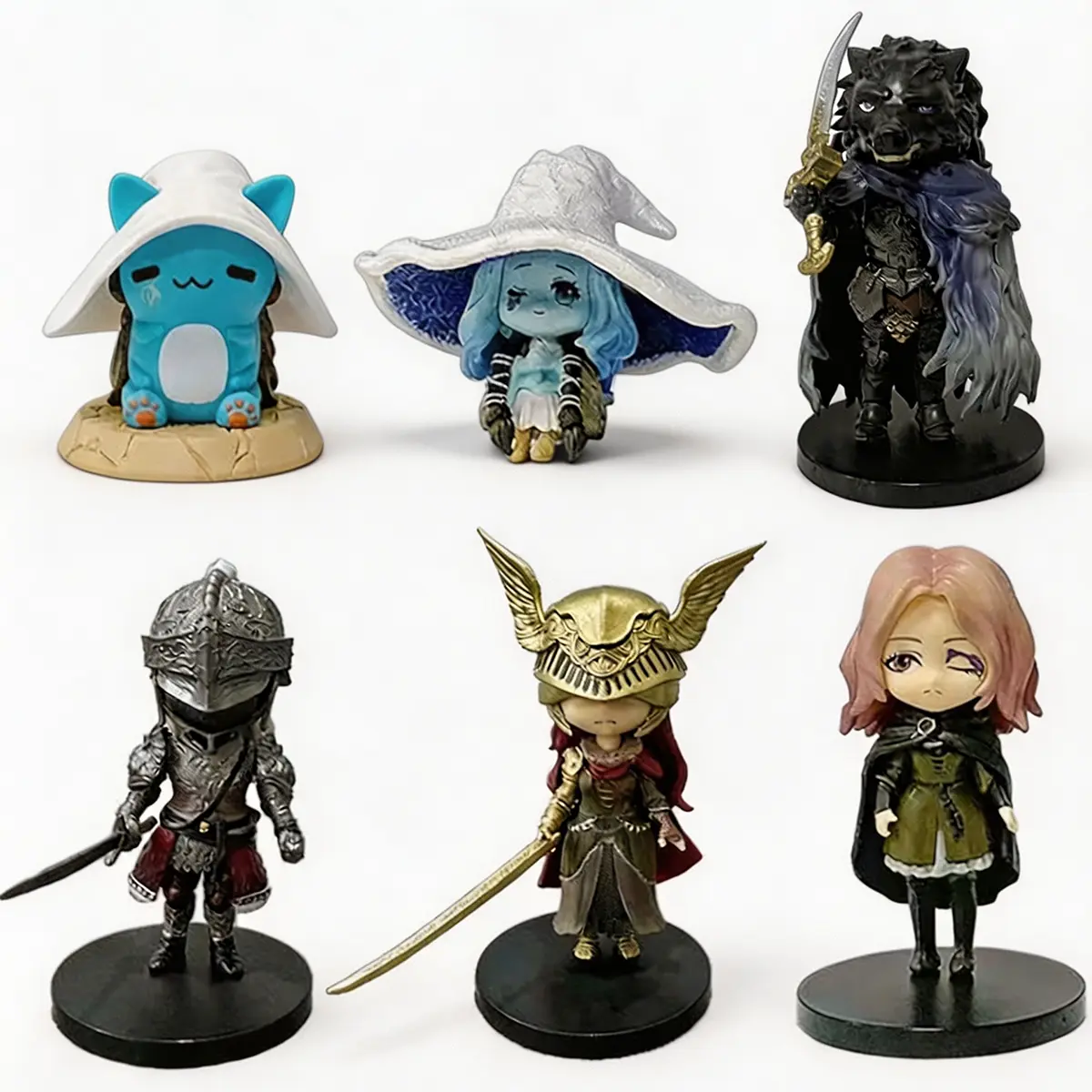 Elden Ring Inspired Chibi Figure Collection, Malenia Ranni Melina Blaidd The Half-Wolf Raging Wolf Ranni Cat Mini Game Character Figures, 6.5-12cm Collectible Display Toy Gift for Fans, Blaidd The Half-Wolf 10Cm/81G, Chibi-Style Design