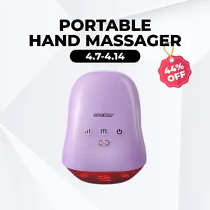 CINCOM Portable Hand Massager (PURPLE), Cordless, with Comfort Heat and Gentle Vibration, Adjustable Settings, Auto-Off Feature, Rechargeable, Perfect for Daily Relaxation, Ideal Gift