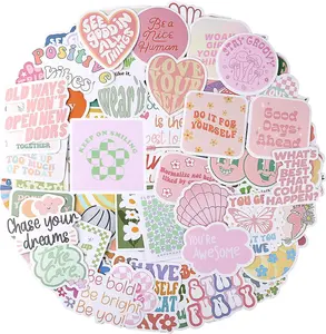 100PCS Pink Motivational Stickers Vinyl Waterproof Stickers for Laptop Water Bottles Computer Inspirational Decals for Adults Women Kids Teen Girls