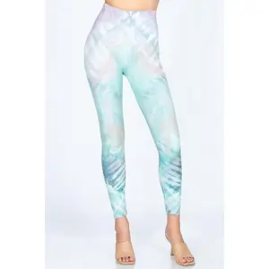 B4292DY High Waist Full Length Legging with Tie-Dye Print
