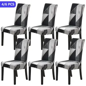 Dining Chair Covers, 4/6 Pack Removable Washable Stretch Chair Slipcovers, Dustproof Chair Protector for Home Dorm Hotel
