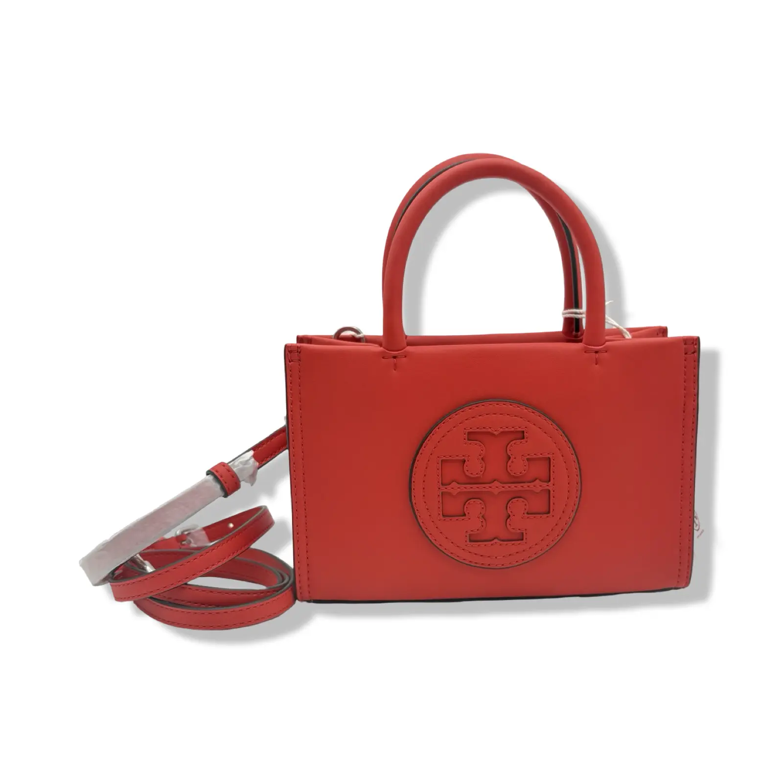 Pre-owned Tory Burch Leather Crossbody Bags Women's Ella Bio Mini Tote, Poppy Red, One Size B0C8BTMHQC