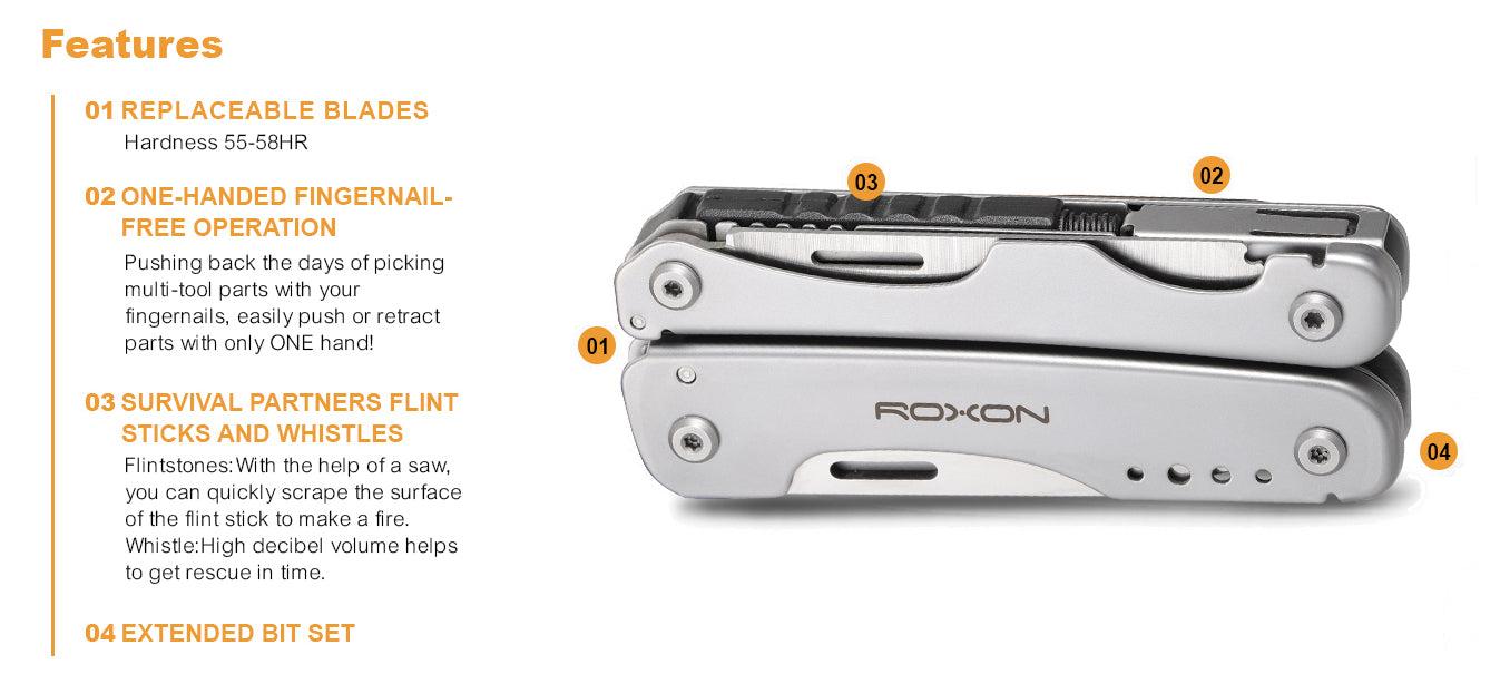 ROXON S803E Flash Elite Multi-tool Kit with D2 Steel Blade Multifunctional EDC Companion for Modern Adventurers ROXON S803E Flash Elite Multi-tool Kit with D2 Steel Blade Multifunctional EDC Companion for Modern Adventurers