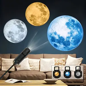 USB Moon Projection Lamp, 360° Flexible Gooseneck LED Night Light, Romantic Galaxy Projector for Bedroom Decor, Plug & Play
