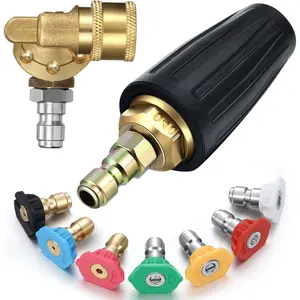 4000 Psi Nozzle Pressure Washer Tips with 1/4 Quick Connector 4500 Psi Pivoting Coupler and 7 Pcs Spray Nozzle Tips Kit Rotating Multiple Degrees