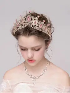 Baroque Style Rhinestone Decorated Crown for Wedding, Bridal Party Favor, Elegant Bridal Headwear for Wedding Bridal Party Formal Occasions, Fashion Hair Accessories for Women