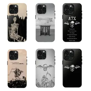 Avenged Sevenfold A7X Skull Bat Logo Phone Case, Metal Band Graphic Cover, Compatible with iPhone 11-17 Pro Max/Plus and Samsung Galaxy S23-25
