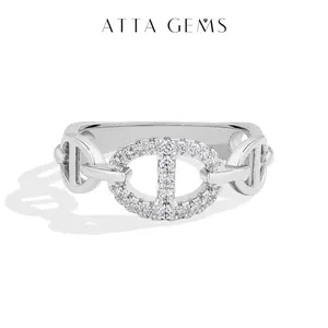 ATTA GEMS Fashion Lab-Grown Moissanite Ring For Women Girls 925 Sterling Silver Trendy Daily Engagement Gift Jewelry R391, Elegant Everyday Ring summerwins