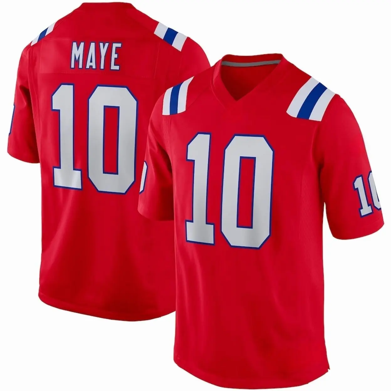 Unisex Football inspired by Maye 10 New England Player Game Jersey - Red