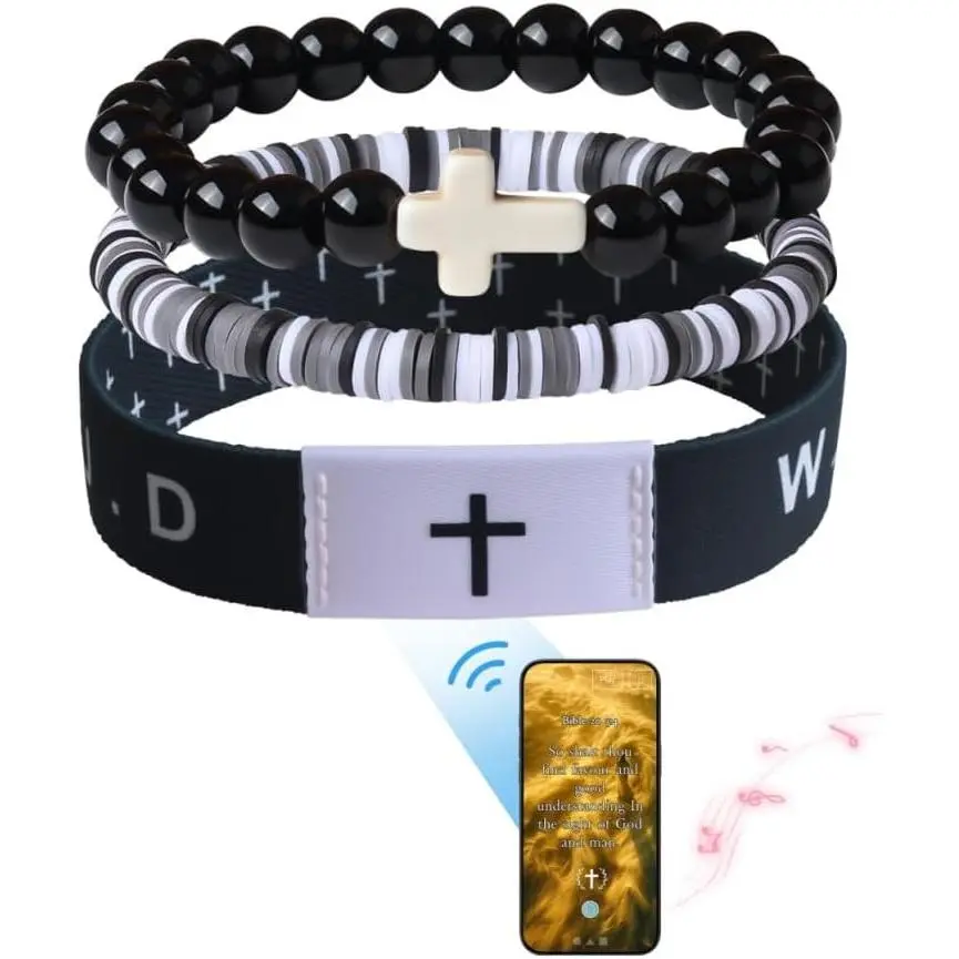 Christian WWJD Bracelets Scripture Wristbands Bible Verse Religious Gifts for Men Women Christmas Jewelry