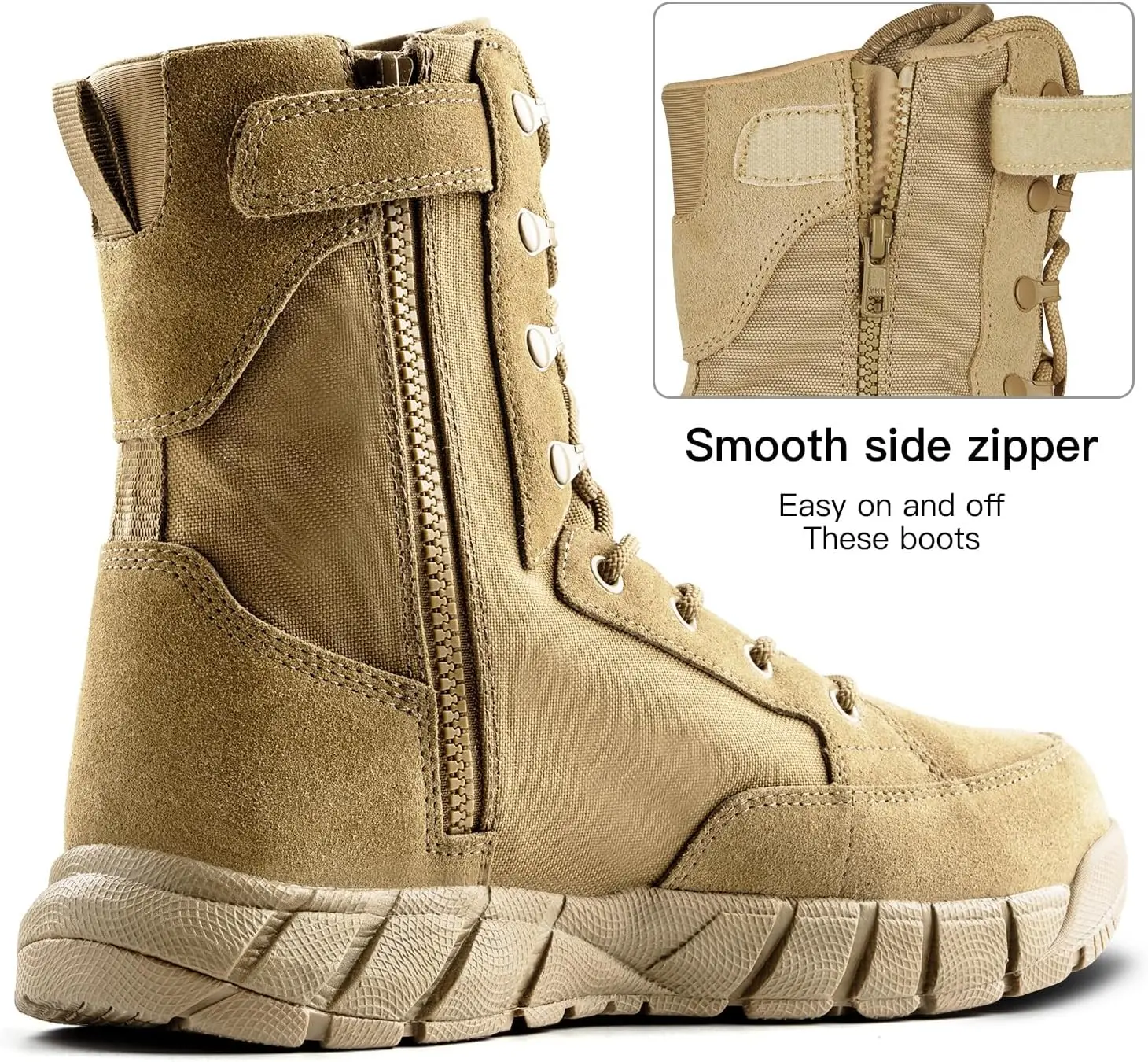 Mens Tactical Boots 8 Inch Lightweight Waterproof Combat Boots Durable Suede Military Work Shoes Desert Boots Boy Footwear male sport Closed Walking Shoes Comfort Leather Insole Bota Decor Closed Walking Shoes Men's Patchwork Lace-Up Hiking Boots