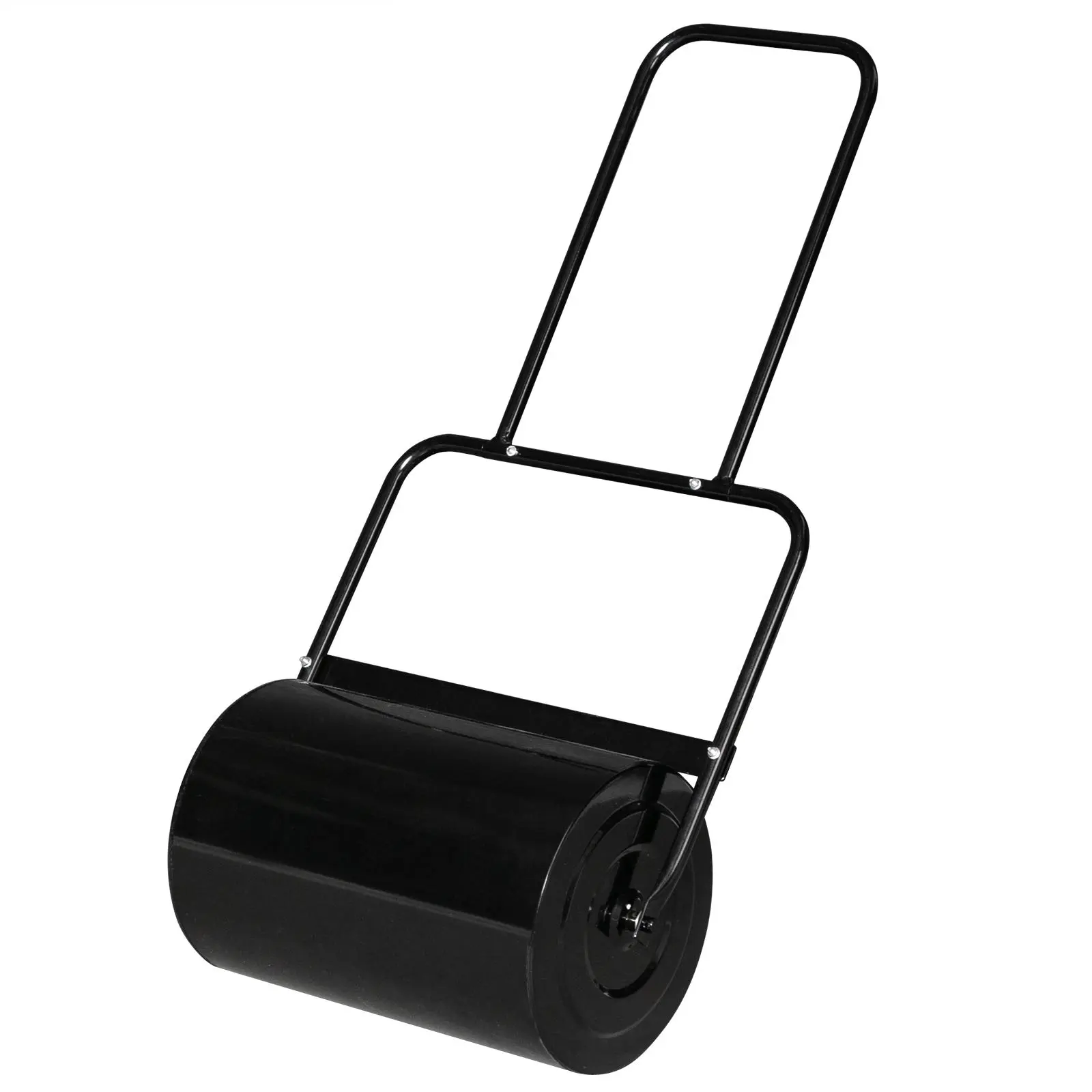 Lawn Roller Water Filled Pull Behind 20inch Garden Drum Roller Push/Tow Behind, Water/Sand Filled Roller for Garden, Lawn, Backyard (Black)