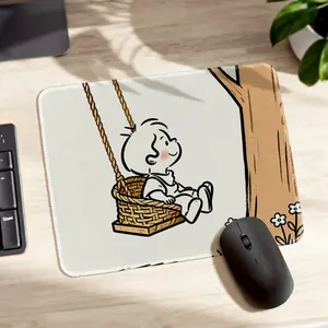 Cozy Swing Kid Design Mouse Pad - Anti-Slip Base, Durable Stitched Edge, High Density Fiber for Precise Control, 26x21cm Desk Mat, Perfect for Office & Home Use
