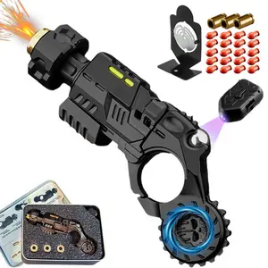 Stress Relief Relax EDC Gyro Finger Toy,Mini Alloy Fidget Toy,Spinner, Slider & launcher 3-in-1 EDC Fidget Toys,EDC Launcher Toy ADHD Tools,Soft Bullet Ejection,Cool Gadgets for Men with Gift Box,Ideal Gifts and Collections