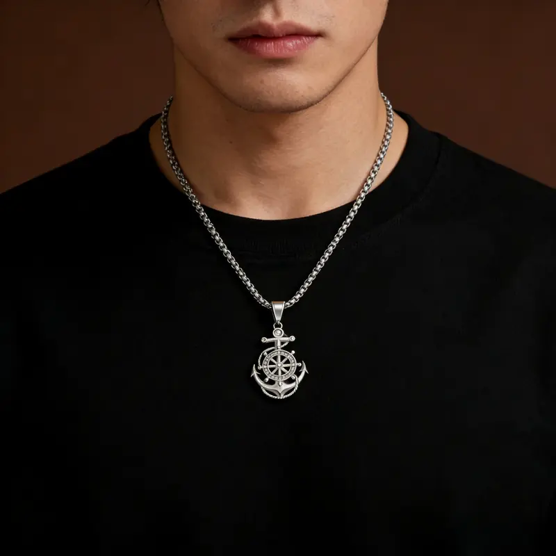 anchor chain necklace x - TikTok Shop