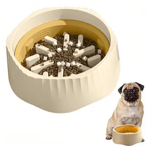 2-in-1 Convertible Slow Feeder Dog Bowl, Regular and Slow Mode for Fast Eaters, Anti-Bloat, Interactive Puzzle, Non-Slip for Small Medium Large Breed Dogs, Cats, Puppies, Pets,White / Pink / Blue / Green