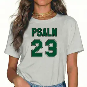 Psalm 23 T-Shirt Varsity Athletic Number Graphic Tee Collegiate Preppy Christian Apparel Youth Group Outfit Easter Baptism Graduation Gift Top