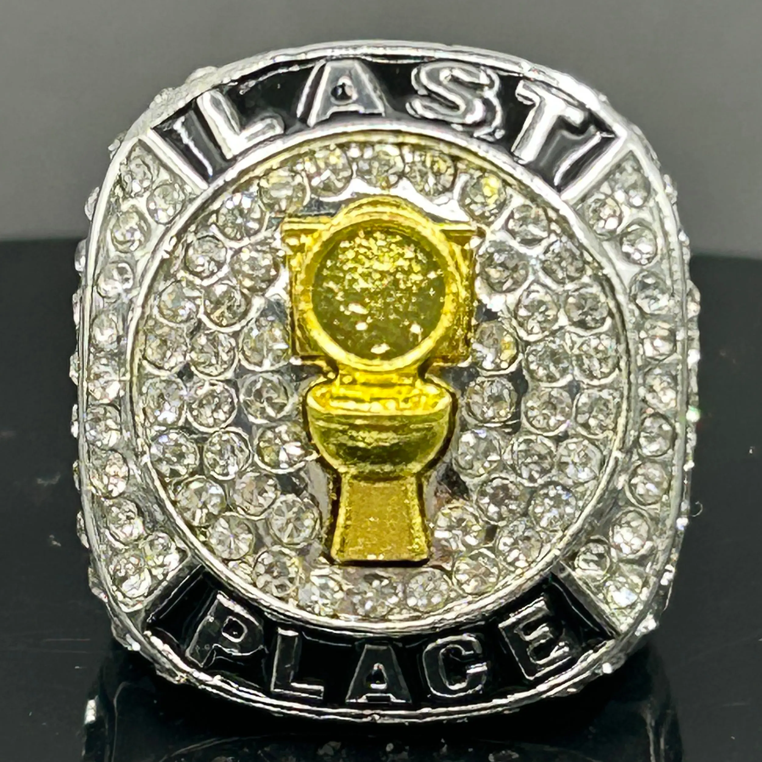 Toilet Bowl Last Place Loser Championship Trophy Rings Prize last place trophy toilet trophy Fantasy football loser ring